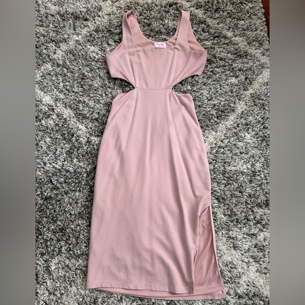 Blush Cutout Midi Dress